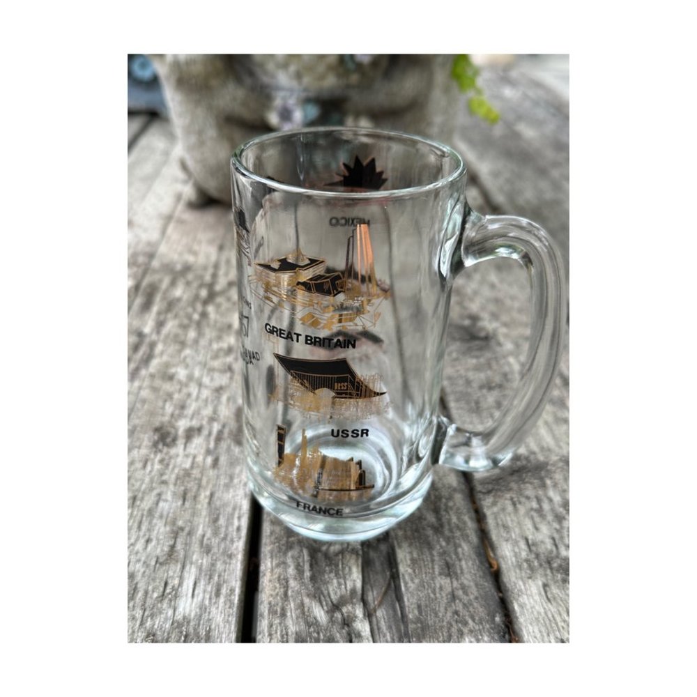 Vintage Expo 67 Montreal Canada Collectors Glass Beer Mug Barware Stein